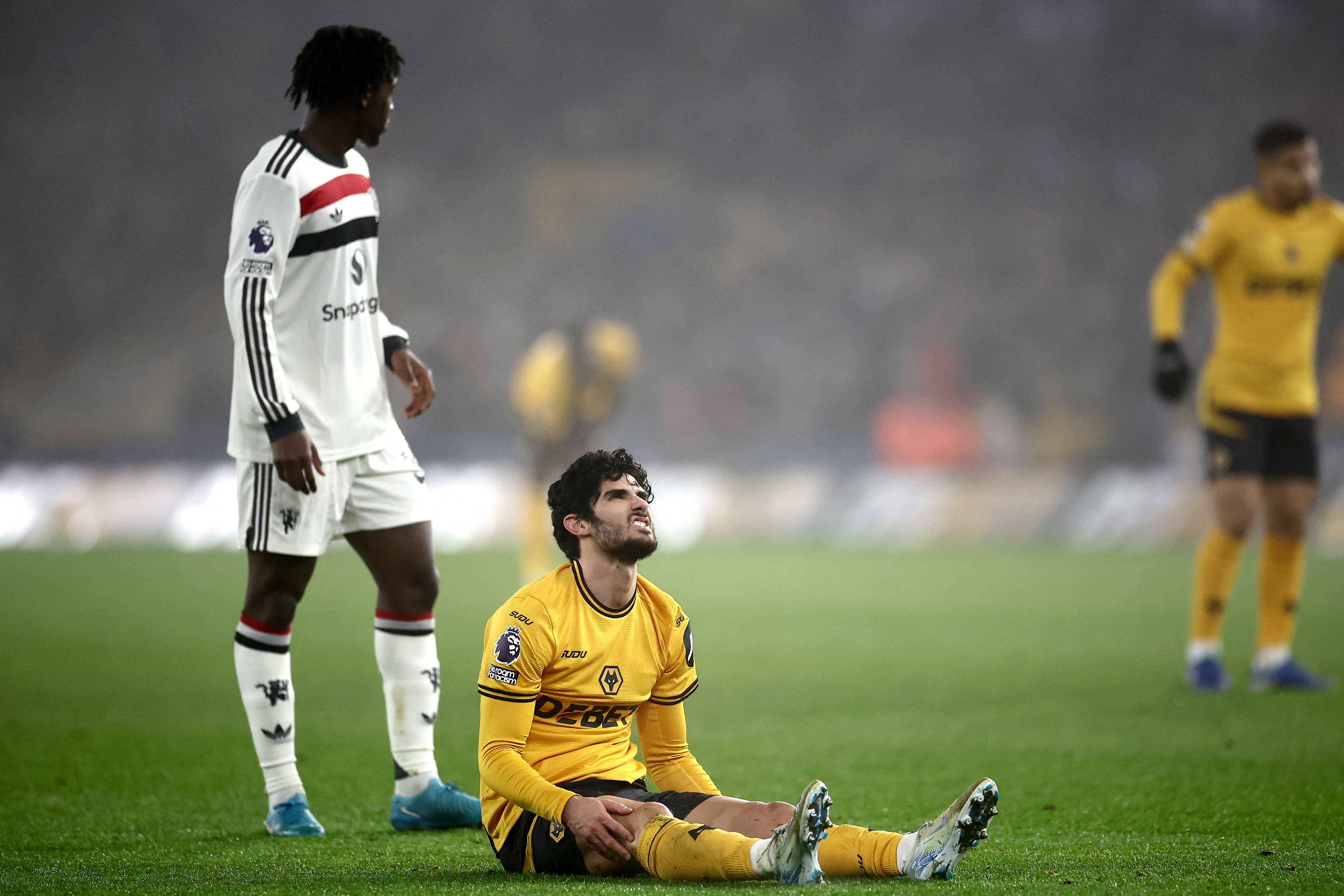 Goncalo Guedes reacts after failing to score