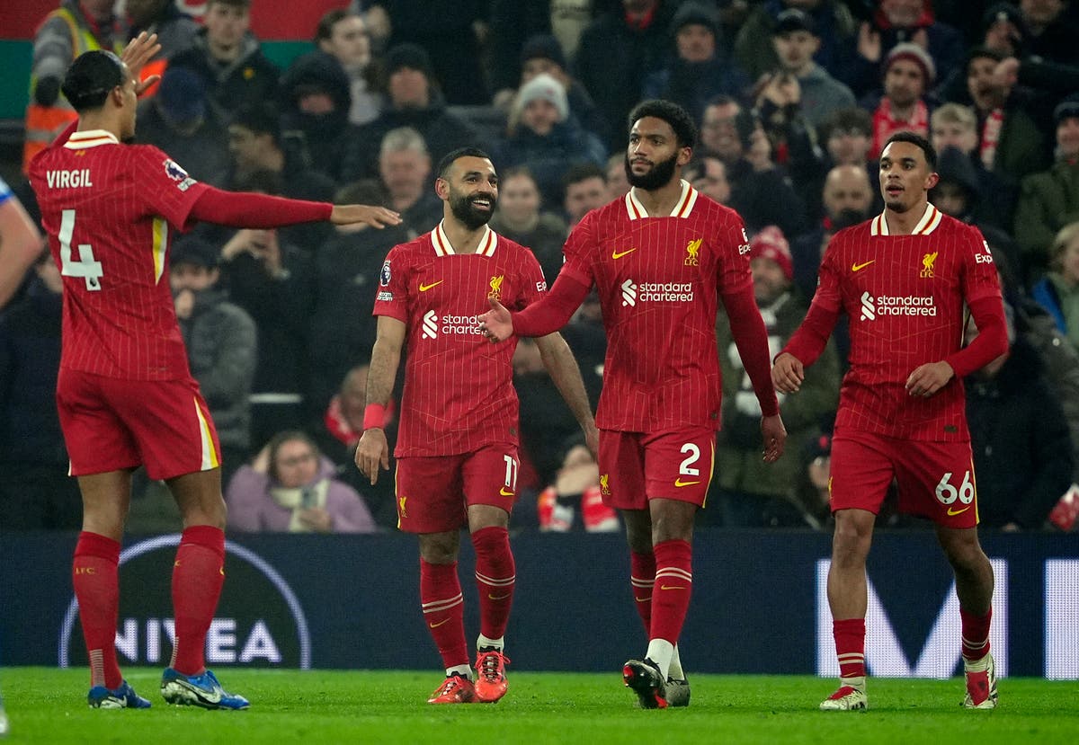 Liverpool beat Leicester to go seven points clear at the top – live