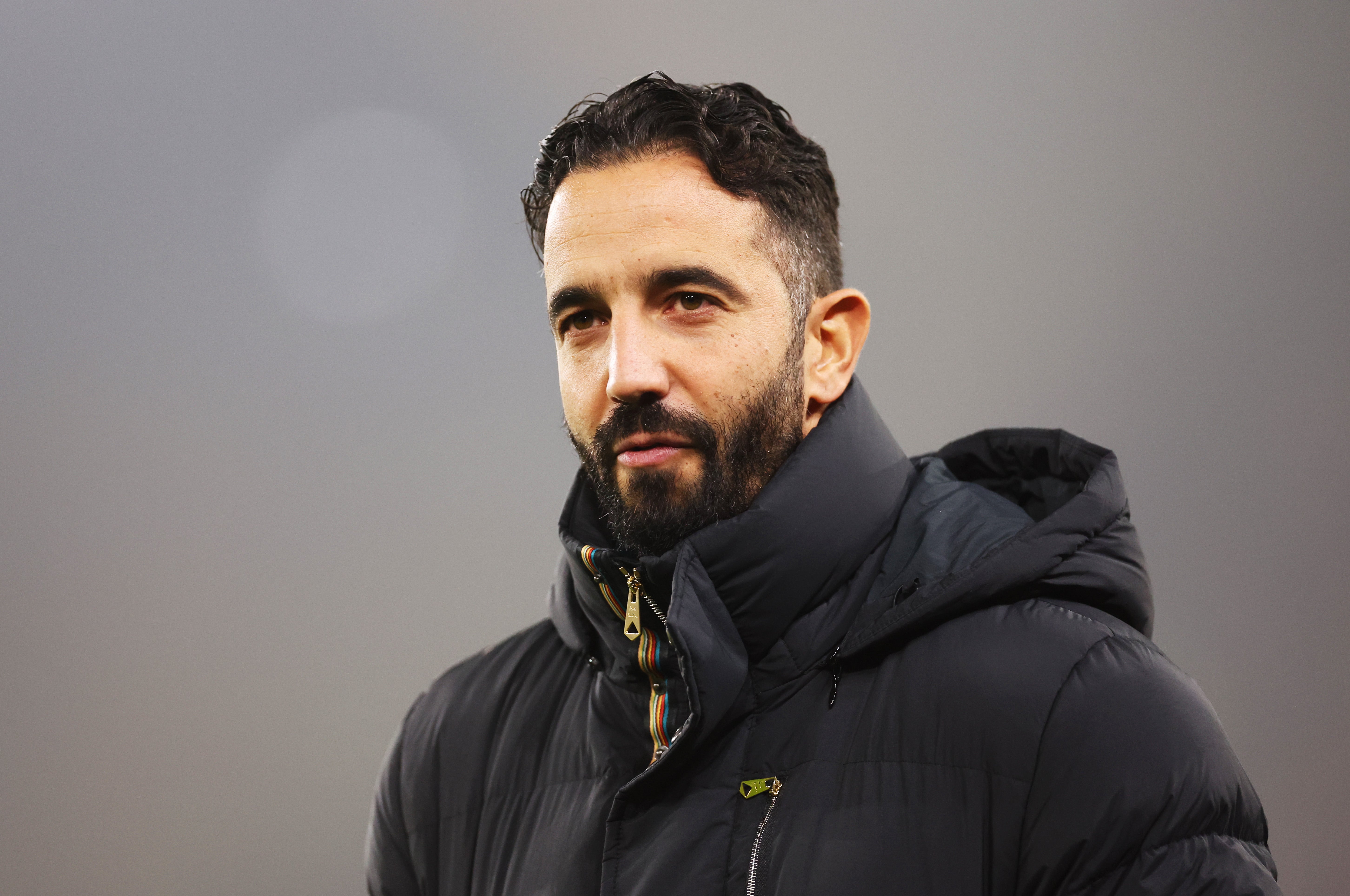 Ruben Amorim, Manager of Manchester United, looks on at Molineux