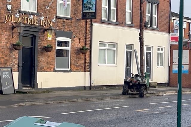 <p>The quad bike seen at the scene in Kippax, near Leeds </p>