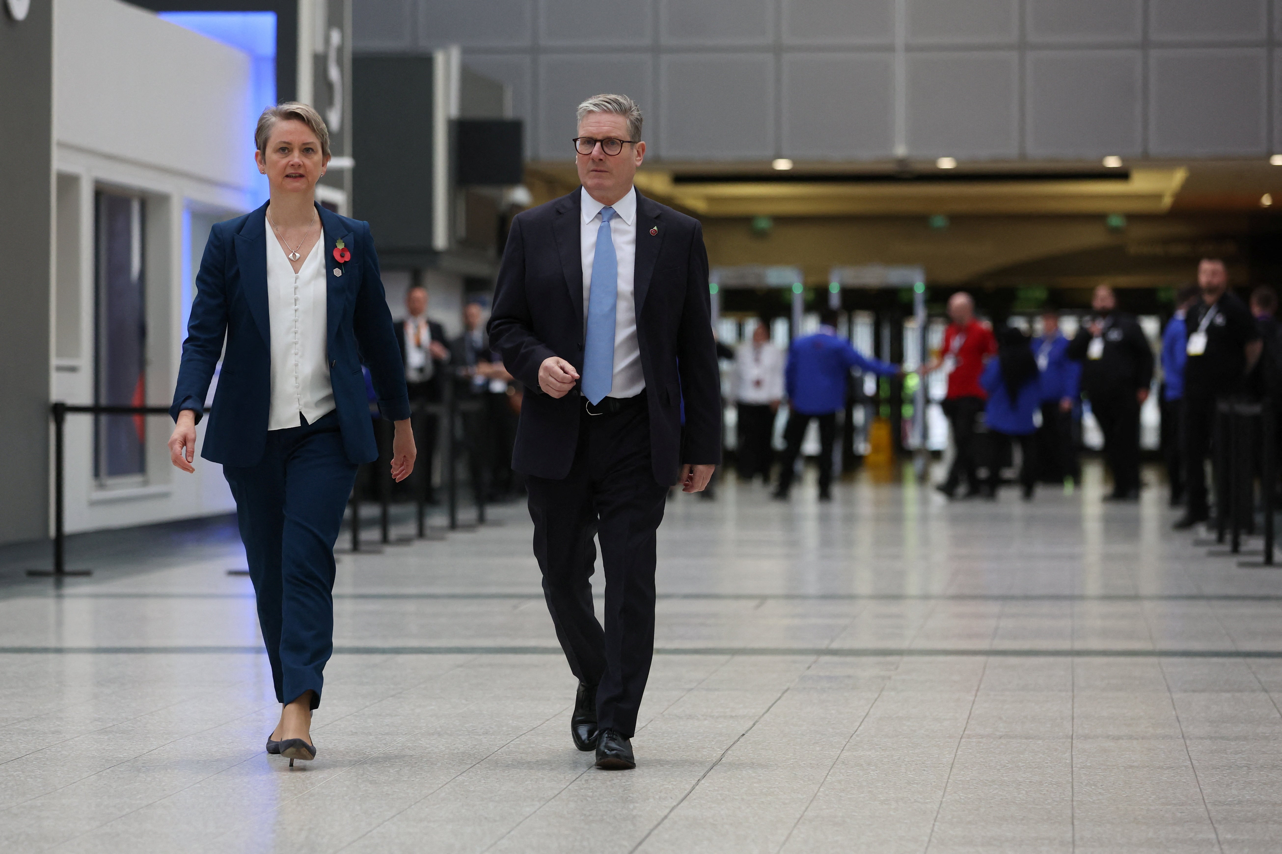 Sir Keir Starmer and Yvette Cooper promised to ‘smash the gangs’ responsible for smuggling people across the Channel (Russell Cheyne/PA)