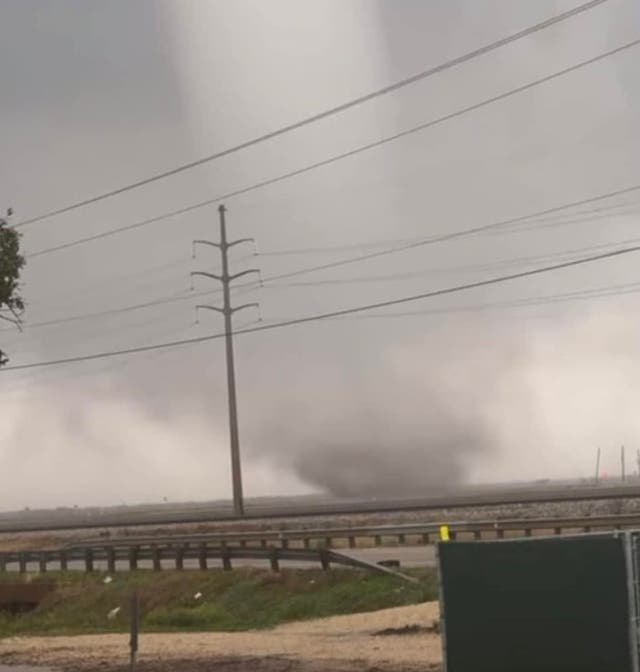 <p>A tornado touched down in Wharton County, Texas, on Thursday</p>