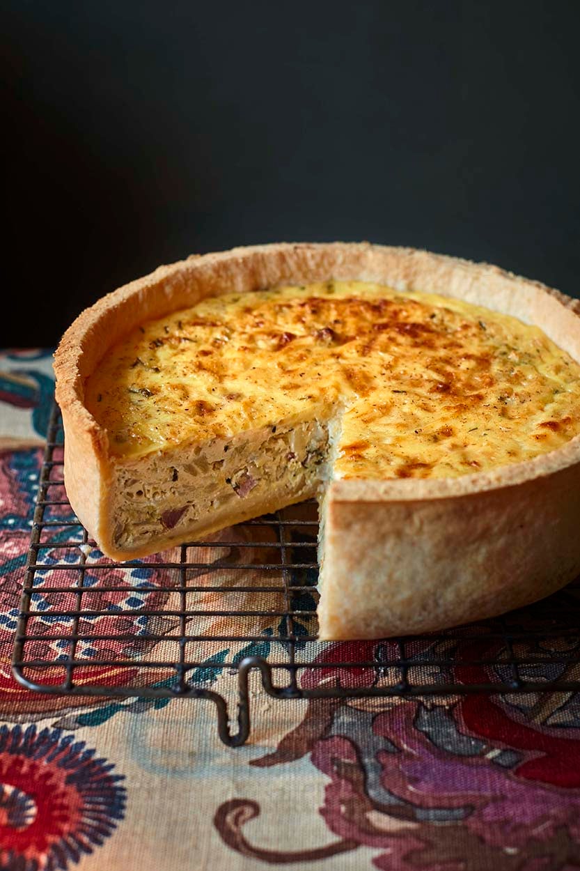 This rich, savoury quiche brings leftover bread sauce, smoked ham and robust cheese together in a golden pastry crust