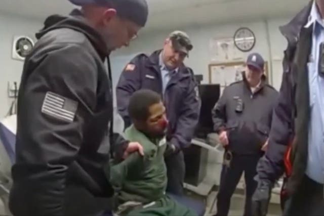 <p>Bodycam footage shows New York inmate Robert Brooks being beaten by prison staff while restrained on a medical exam table</p>