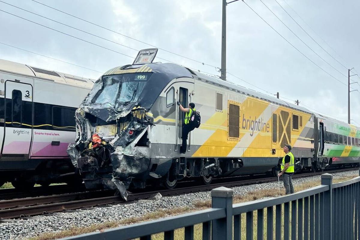 Three firefighters, 12 passengers injured when train collides with fire truck