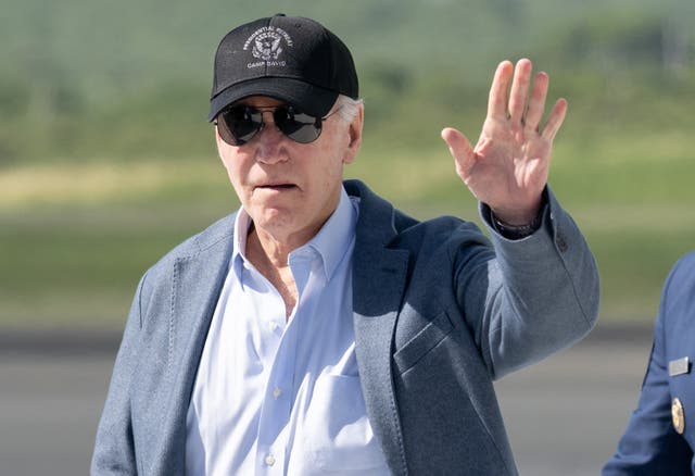 <p> US President Joe Biden waves as he disembarks from Air Force One upon arrival at Henry E. Rohlsen Airport in Christiansted, St. Croix, on the US Virgin Islands, on December 26, 2024</p>