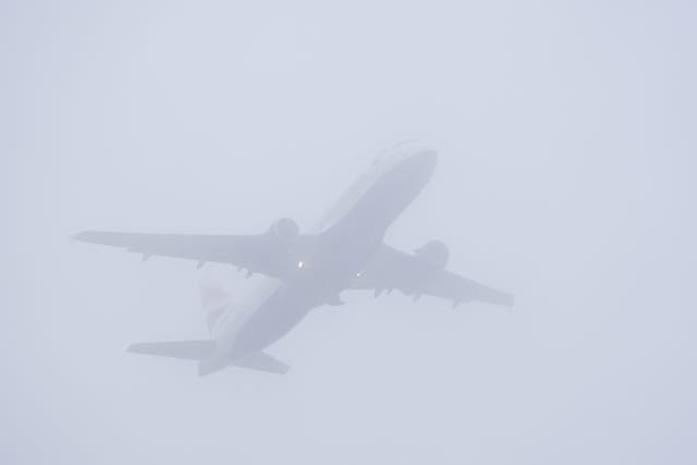 Disruption caused by thick fog is expected to continue at some airports around London on Sunday (Gareth Fuller/PA)