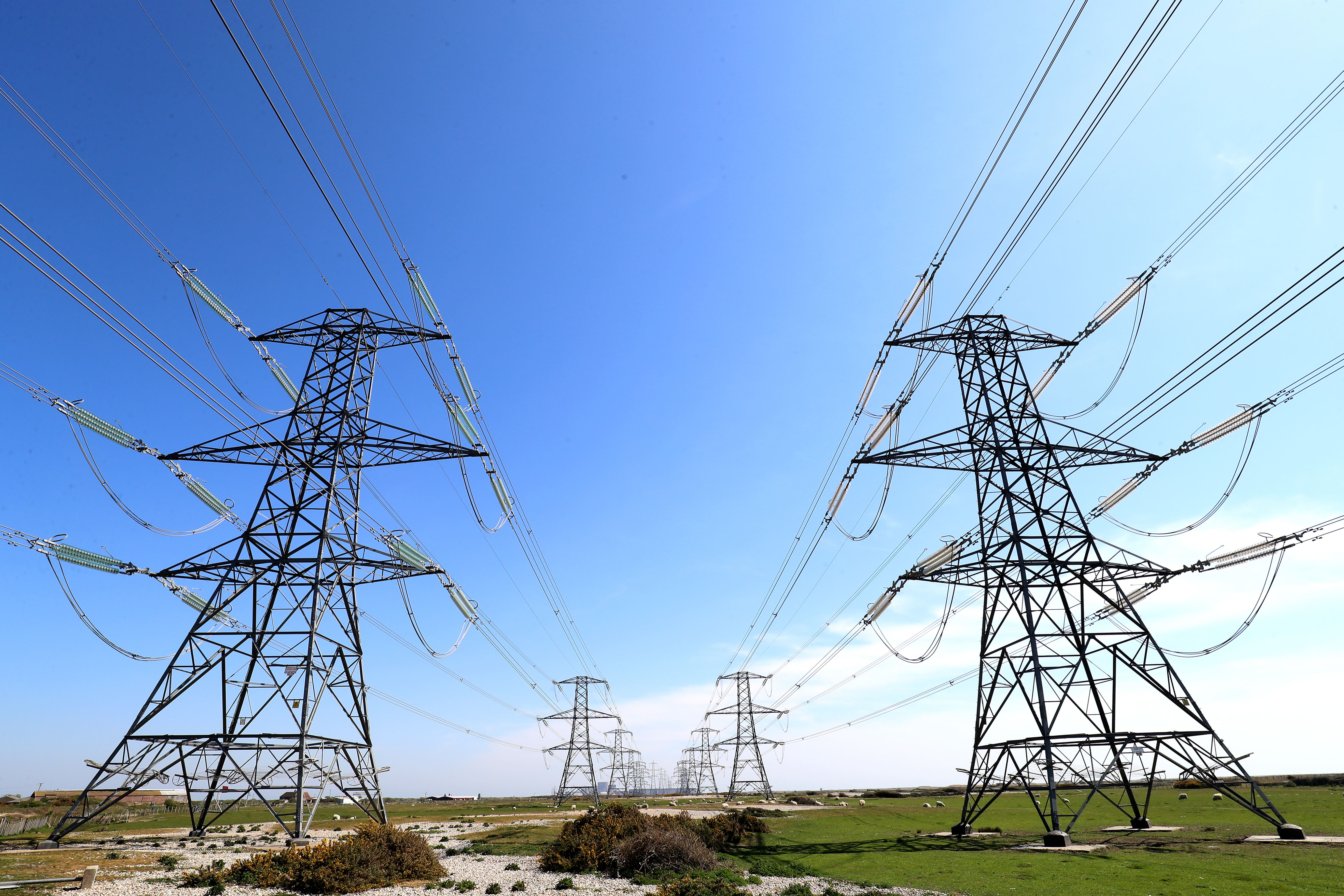 The UK is set to build thousands more pylons over the coming years (Gareth Fuller/PA)