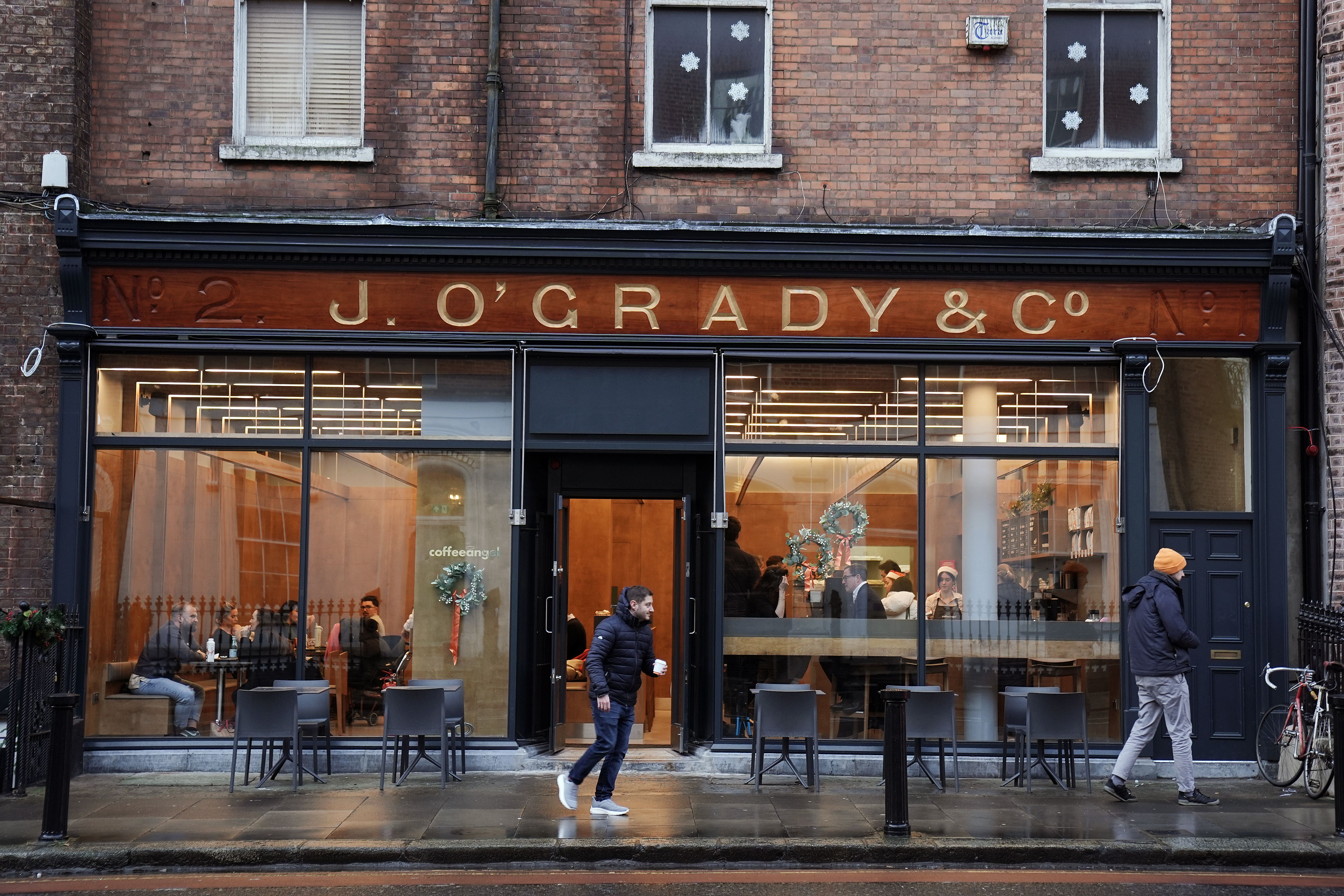 A view of the Coffeeangel premises on Lower Mount Street, Dublin (Brian Lawless/PA)