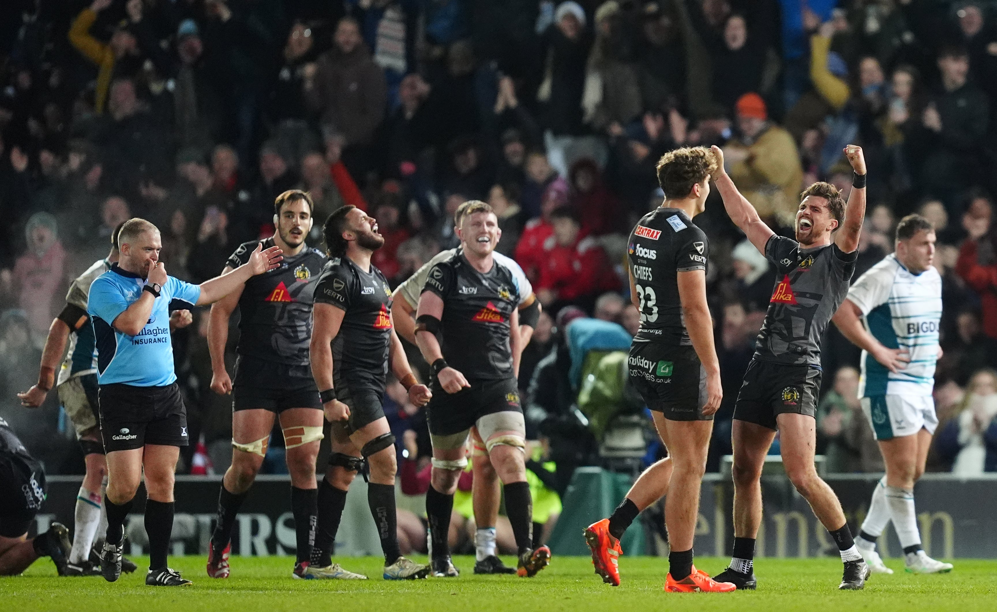 Exeter could celebrate a much-needed win over Gloucester