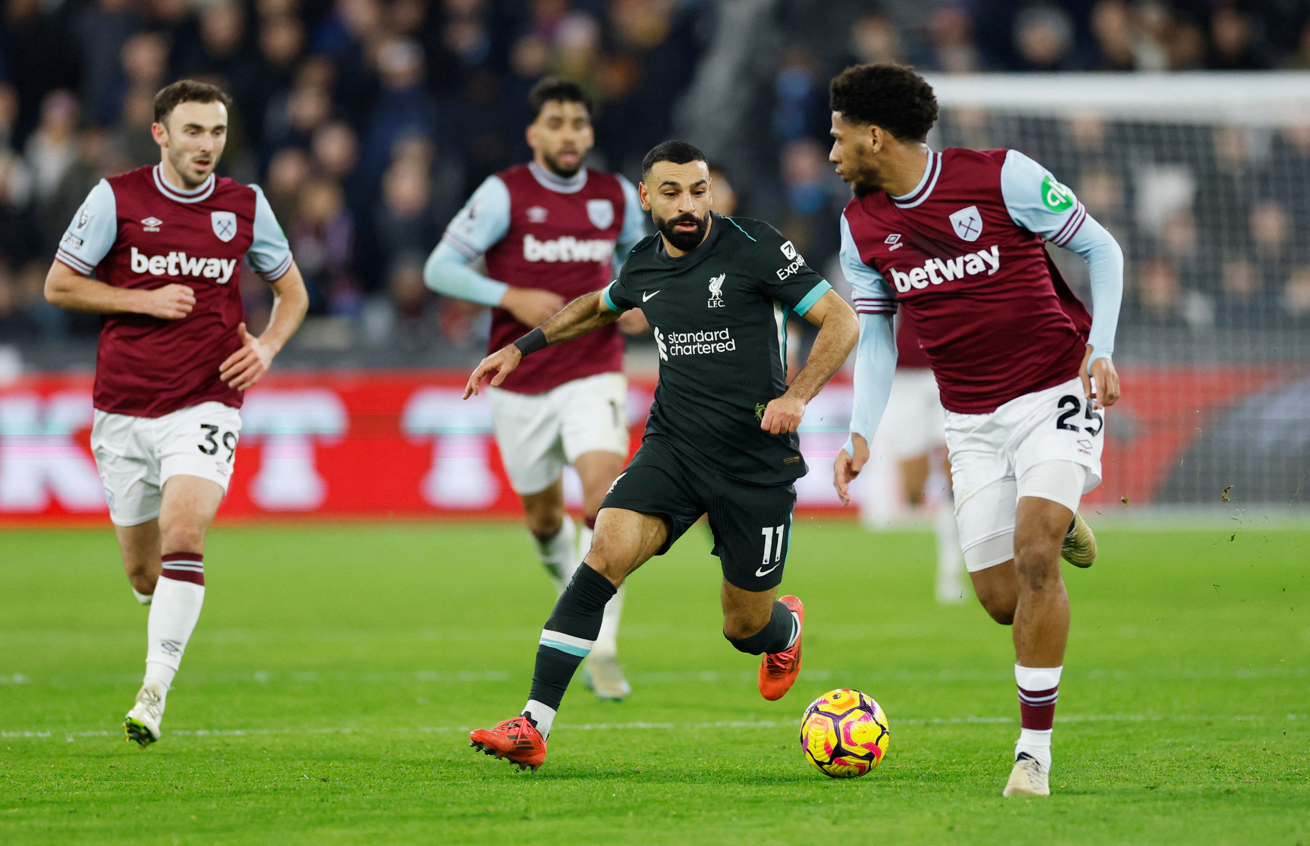 Salah scored in the 5-0 win over West Ham