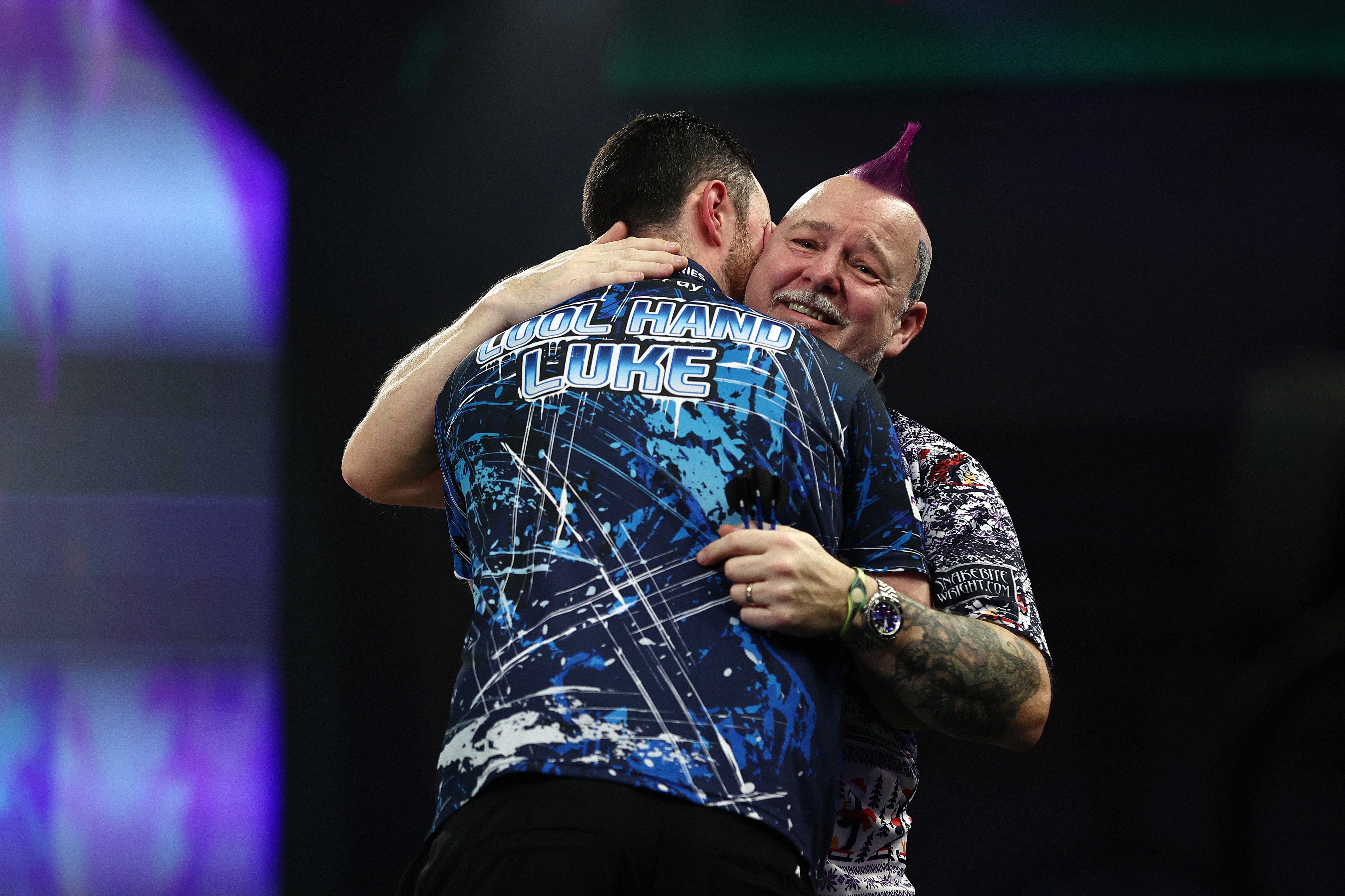 Peter Wright celebrates victory over the two-time champion