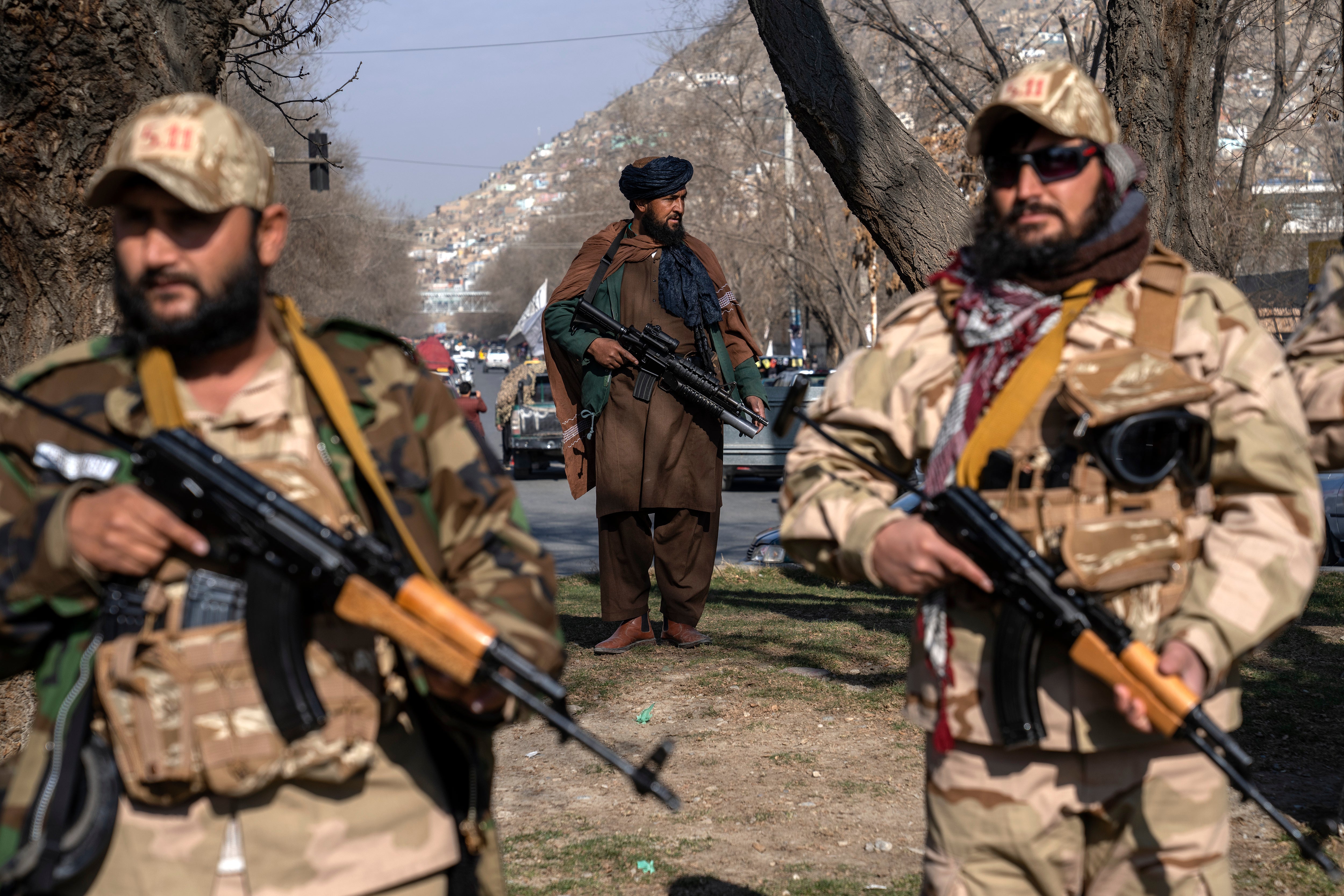 Taliban fighters in the Afghan capital of Kabul on boxing day