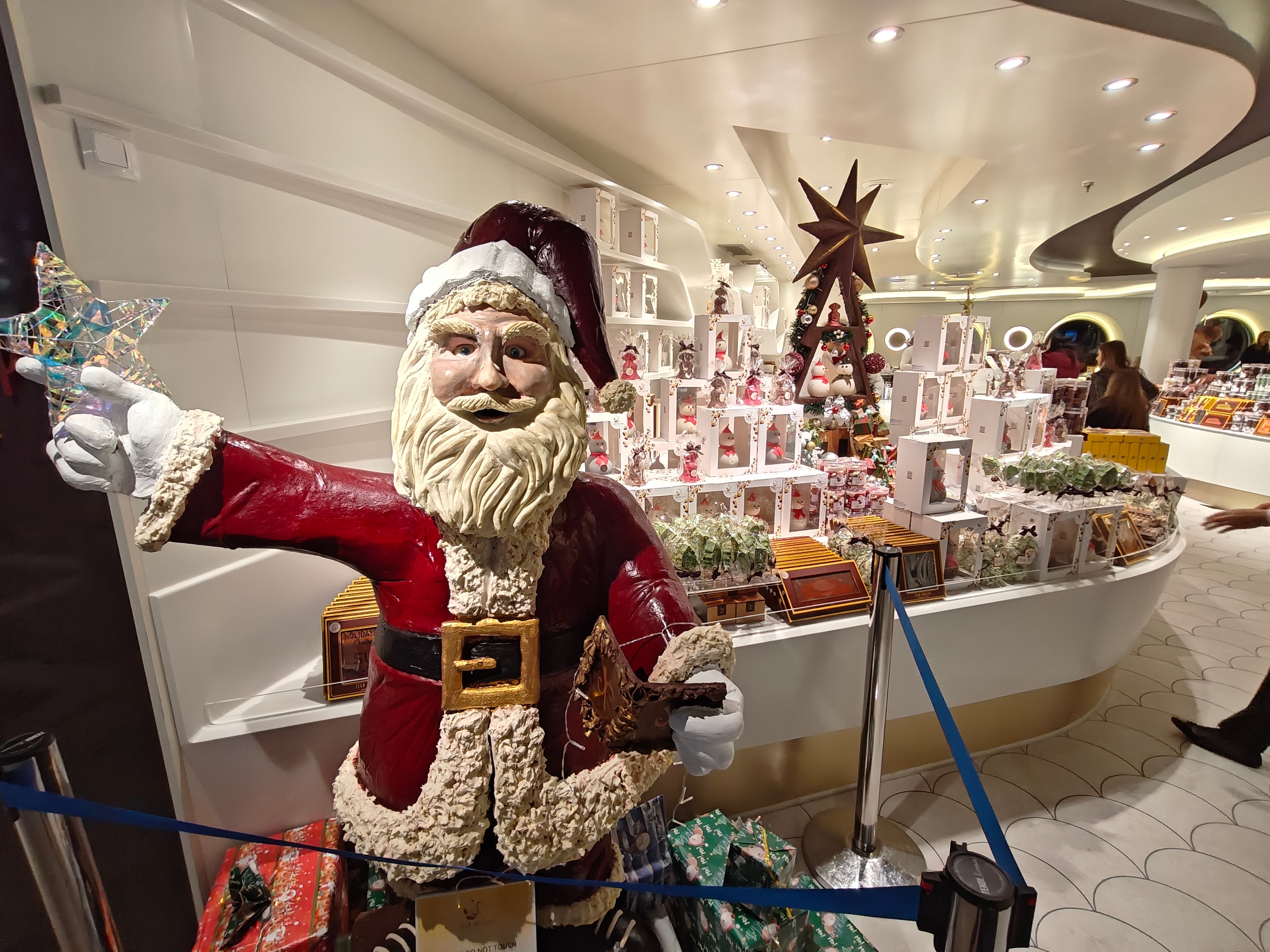 MSC World Europa’s chocolate shop featured a life-sized sweet Santa