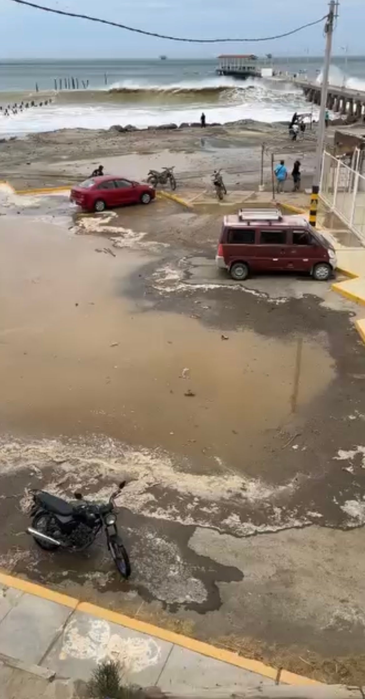 The huge waves have caused significant damage to several beaches in northern Peru