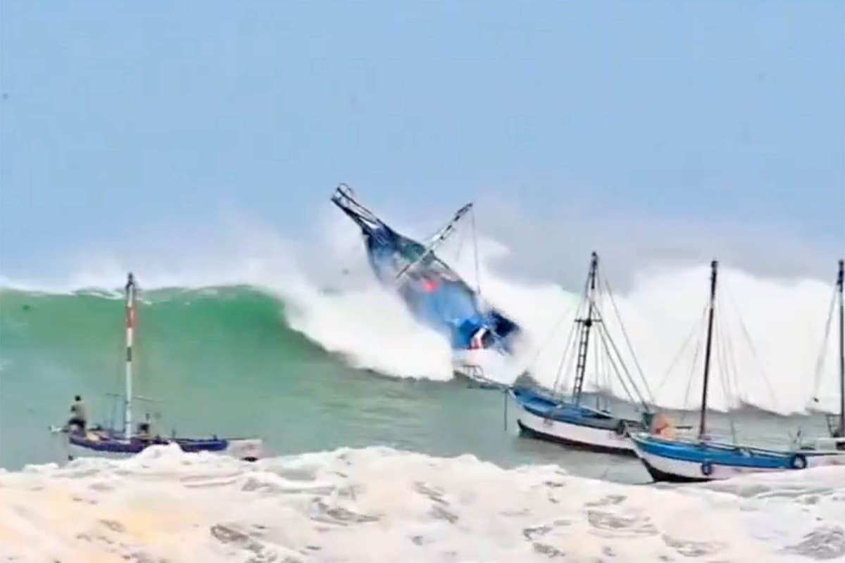 Peru’s coastline battered by tsunami-like waves one day after country declares environmental emergency