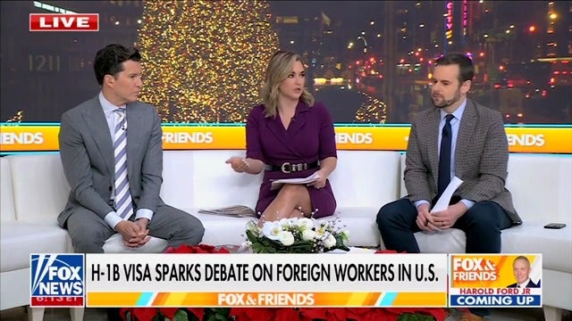 Fox & Friends argues that “gleeful” Democrats hoping for a permanent schism in the GOP are the “real losers” in the MAGA civil war over H-1B visas.