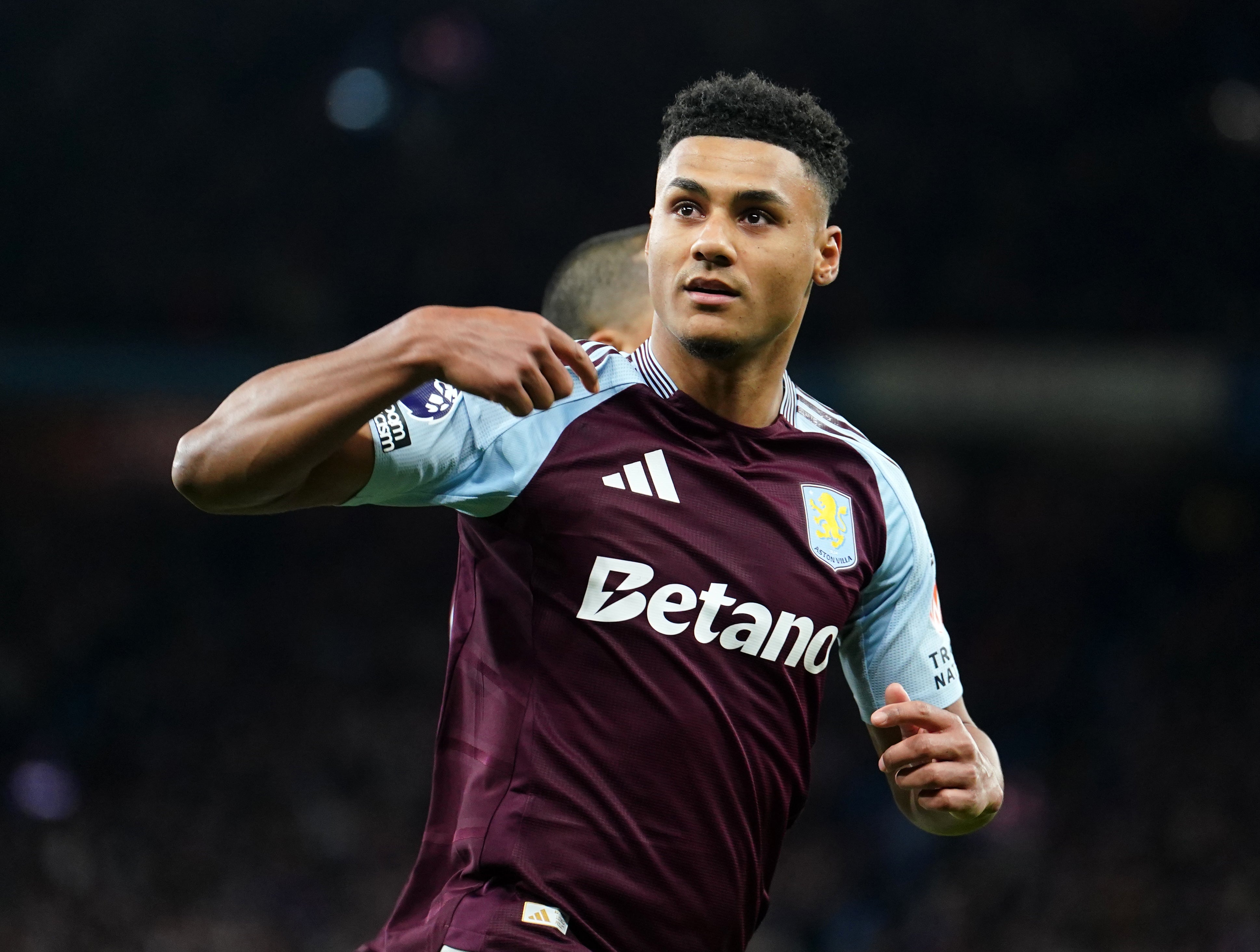 Ollie Watkins celebrates scoring Villa’s opener (David Davies/PA)