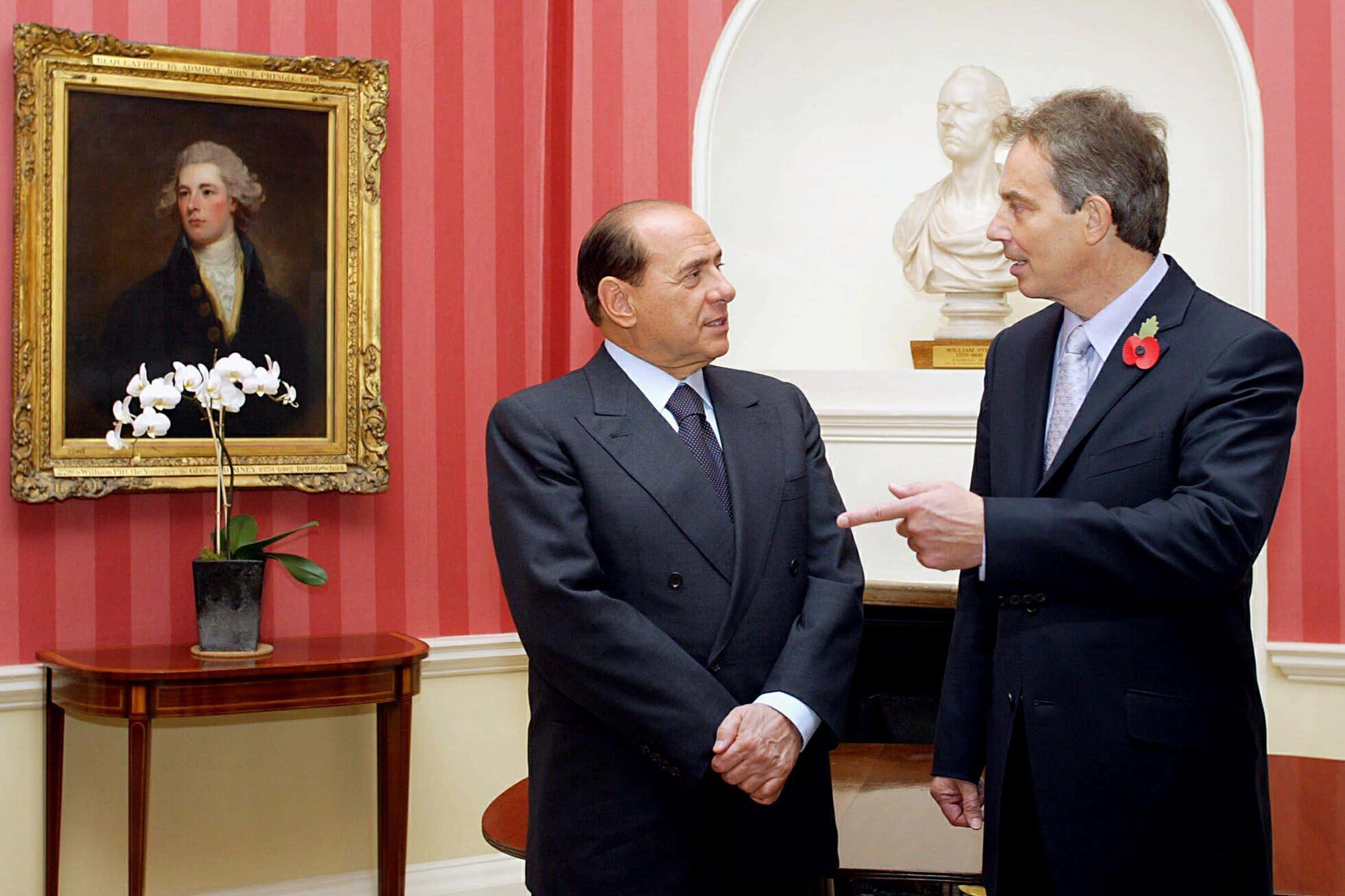 Silvio Berlusconi with Tony Blair (PA)