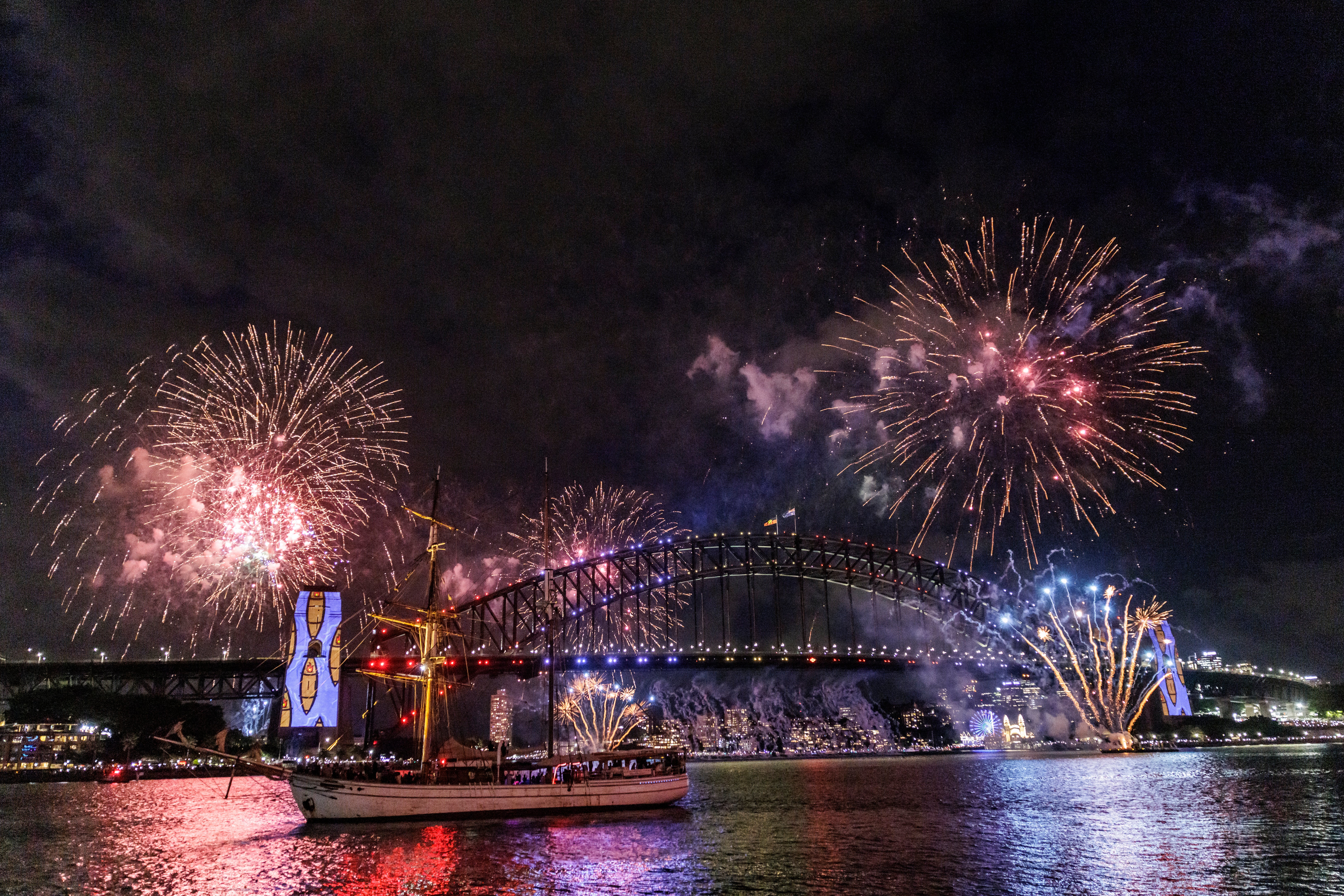 There had been fears the Sydney fireworks would be cancelled due to train strikes