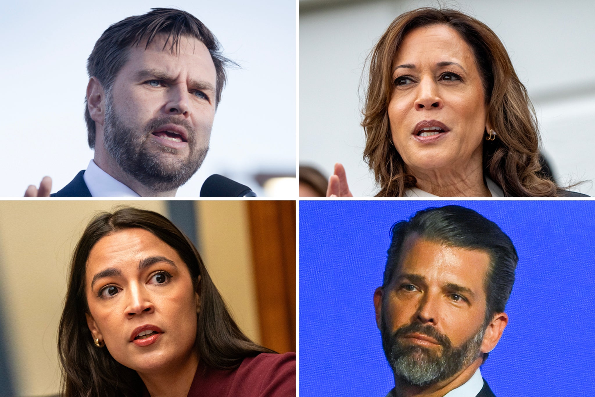 JD Vance, Kamala Harris, Alexandria Ocasio-Cortez and Donald Trump Jr have all been tipped to run in 2028