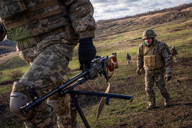 <p>Ukrainian troops defending Pokrovsk in eastern Donetsk region face a determined Russian advance </p>