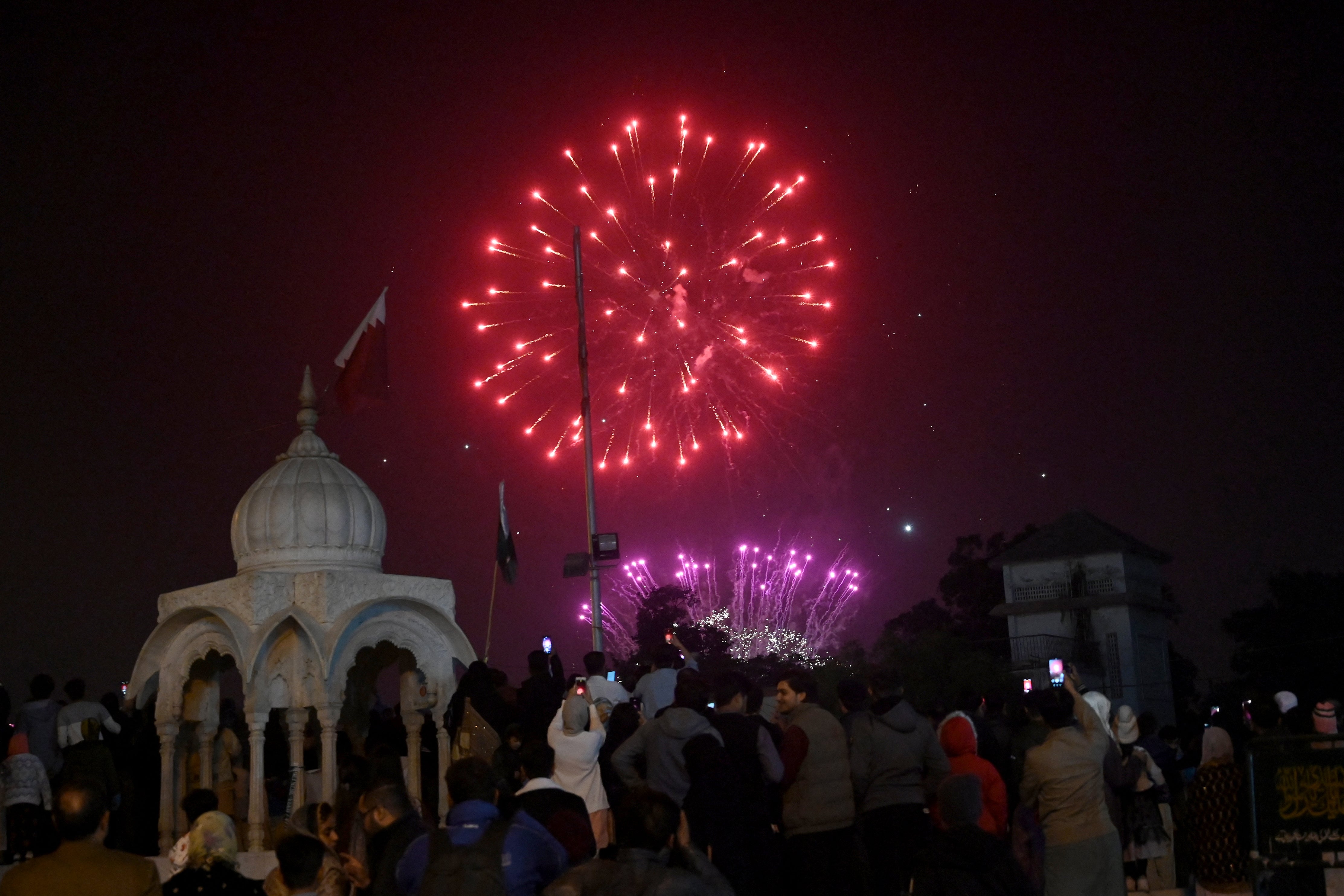 Fireworks welcome the New Year in Karachi