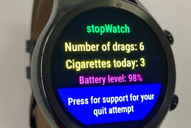 The app intervenes when smoking is detected (University of Bristol/PA)