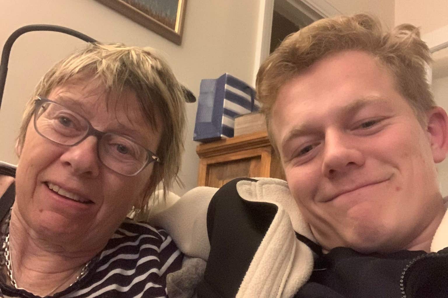 Alex Welford has completed his challenge of doing 300 press-ups every day for a year in memory of his mother who had MS and died in May (Alex Welford/PA)