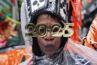 A performer during the New Year’s Day Parade in central London