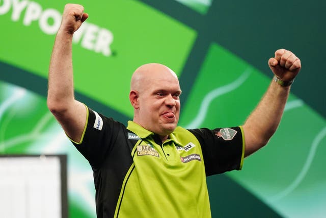Michael Van Gerwen is into the semi-finals of the World Darts Championship (Zac Goodwin/PA)