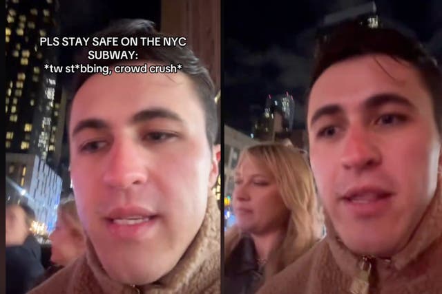 <p>‘The subway — please stay safe. Just please stay safe,’ Olsen told his followers  </p>