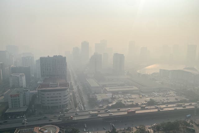 <p>A view shows the city amid air pollution in Hanoi, Vietnam, January 3</p>