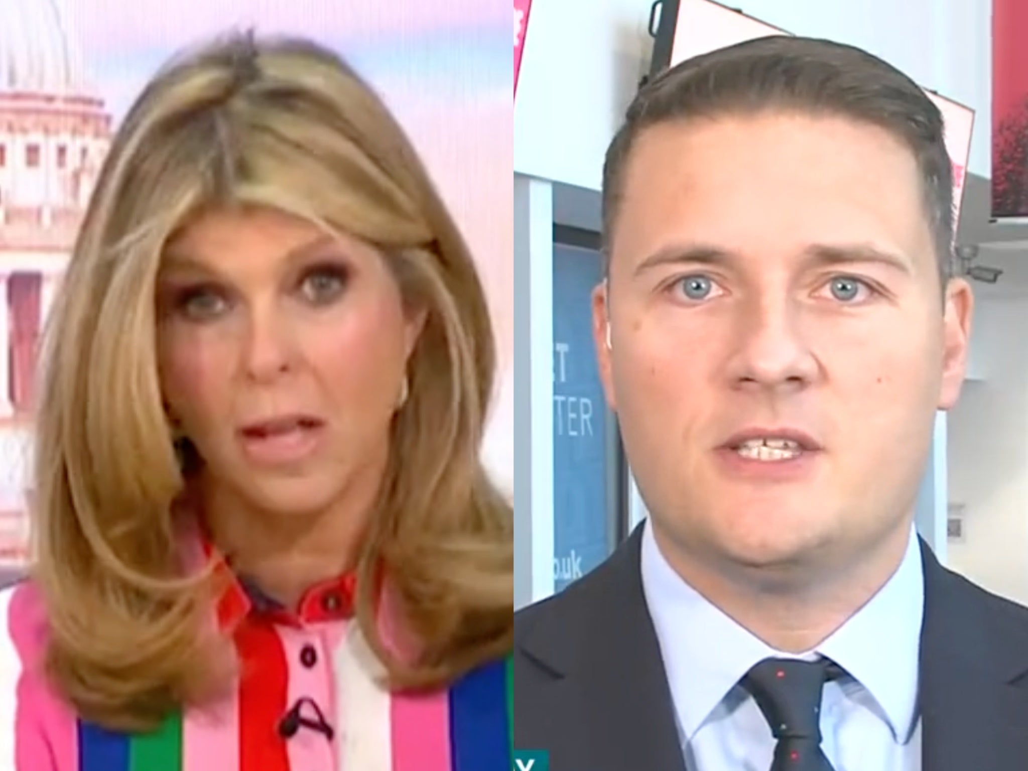 Kate Garraway e Wes Streeting em 'Good Morning Britain'