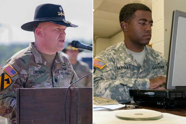 <p>Richard Groen, (pictured left), former commanding officer to New Orleans attacker Shamsud-Din Jabbar (pictured right) described the soldiers transition from ‘a great Soldier’  to a terrorist as ‘incomprehensible and heartbreaking’ </p>