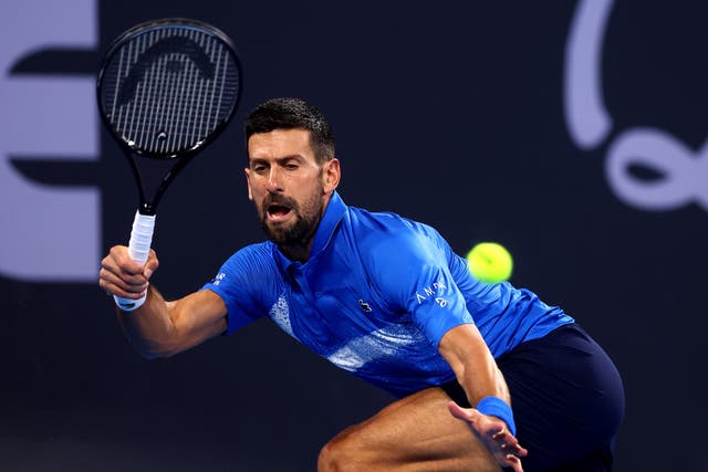 Novak Djokovic was beaten by Reilly Opelka in Brisbane (Pat Hoelscher/AP)