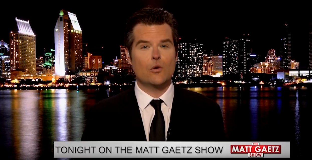 Former MAGA lawmaker Matt Gaetz made his debut as a primetime host on One America News — and people are talking about his new look.