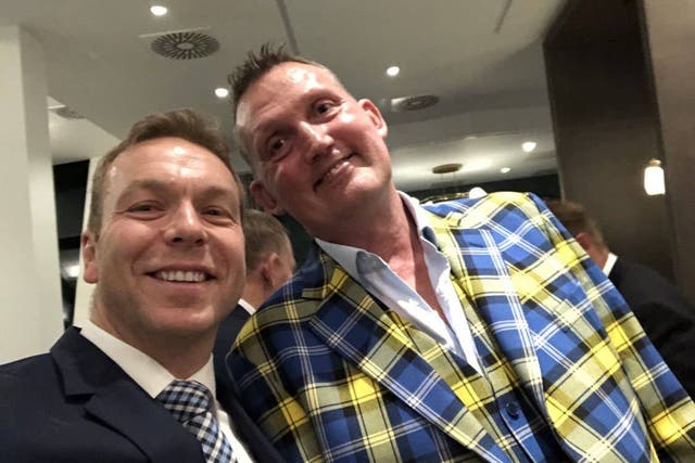 BEST QUALITY AVAILABLE Undated handout photo issued by the My Name’5 Doddie foundation, of Sir Sir Chris Hoy pictured with Doddie Weir (My Name’5 Doddie Foundation/PA)