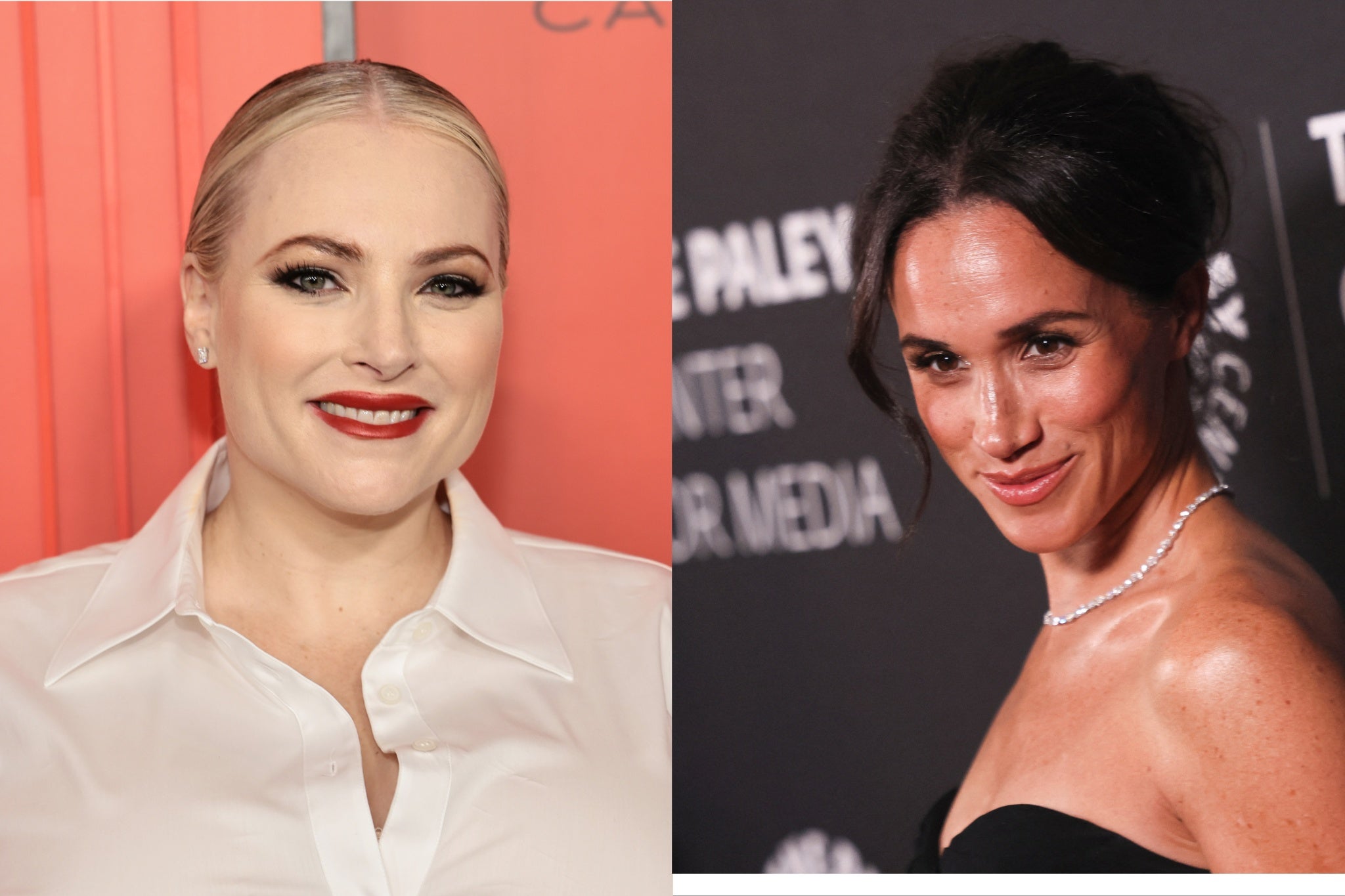 McCain (left) questioned why Meghan’s (right) Netflix trailer was released following various tragic events that have taken place across the country