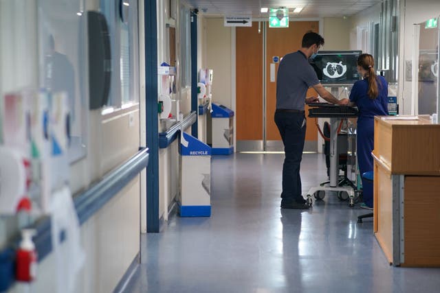 Figures from NHS England showed an average of 4,469 flu patients were in beds in England each day last week (Jeff Moore/PA)