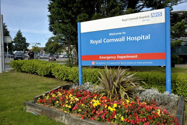 The Royal Cornwall Hospital in Truro is experiencing long ambulance queues (Ben Birchall/PA)