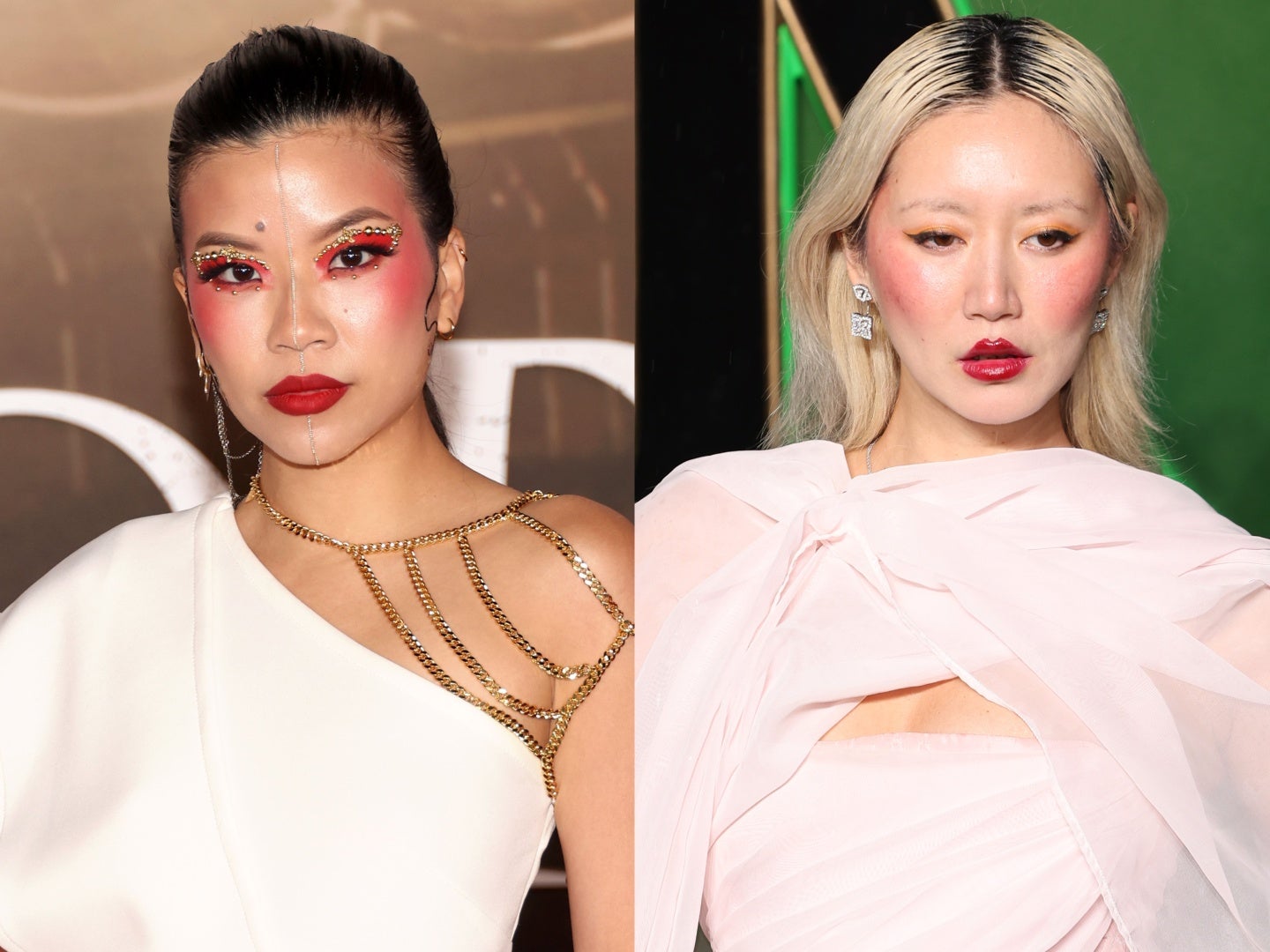 Blush is a huge trend at the moment — although it may be more blended and toned down day to day than it was at the Gladiator and Wicked premieres, seen here. But don’t just put it on the apples of your cheeks.