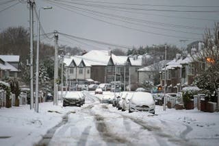 Heavy snow fell in Liverpool overnight