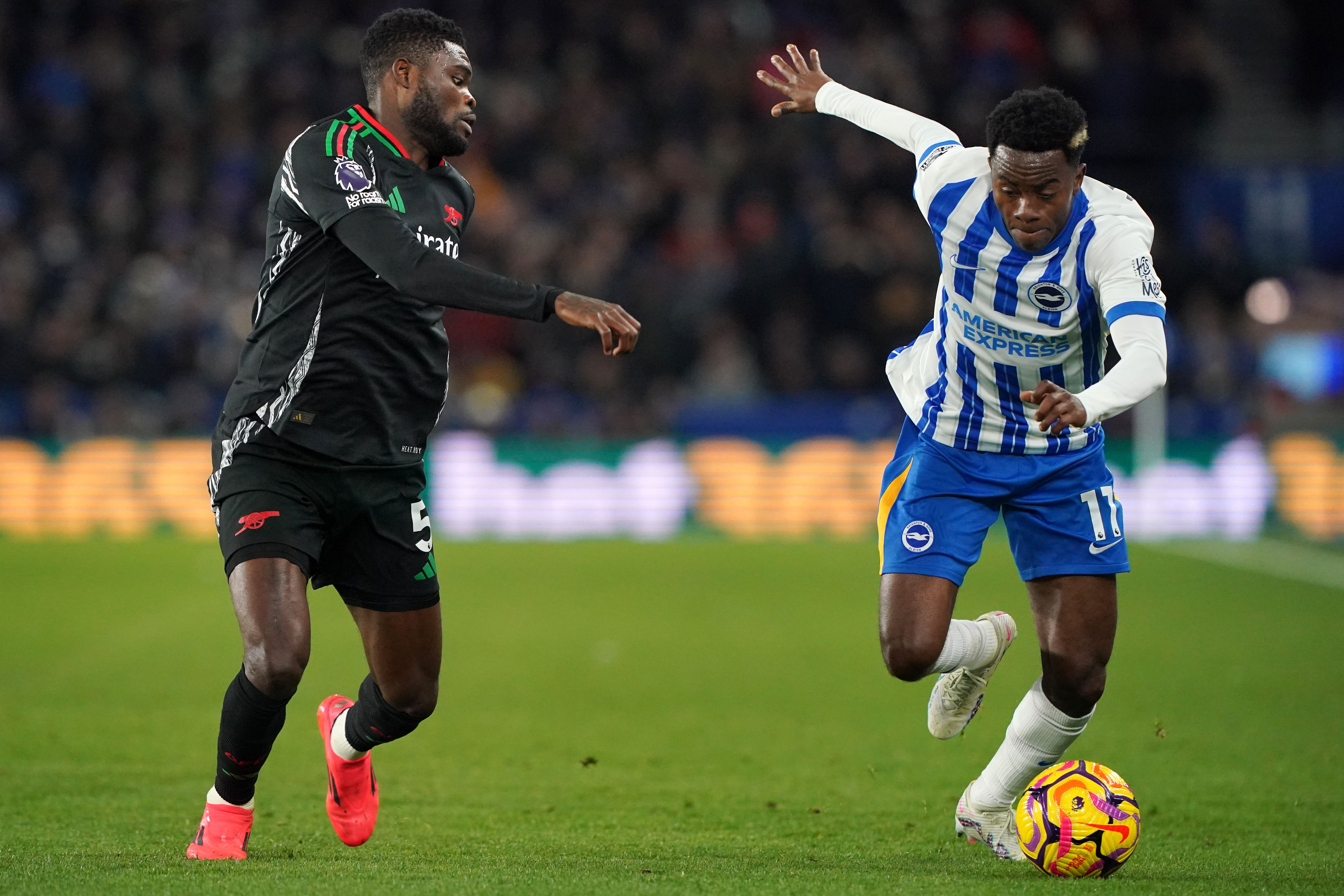 Thomas Partey (left) has urged Arsenal to forget about their draw at Brighton (Jonathan Brady/PA)