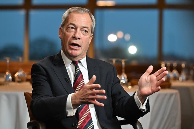 Nigel Farage met with Elon Musk last month (Jeff Overs/BBC/PA)