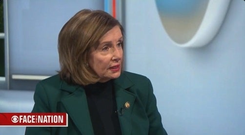 <p>Nancy Pelosi appears on CBS’s Face the Nation on 1/5/2025</p>