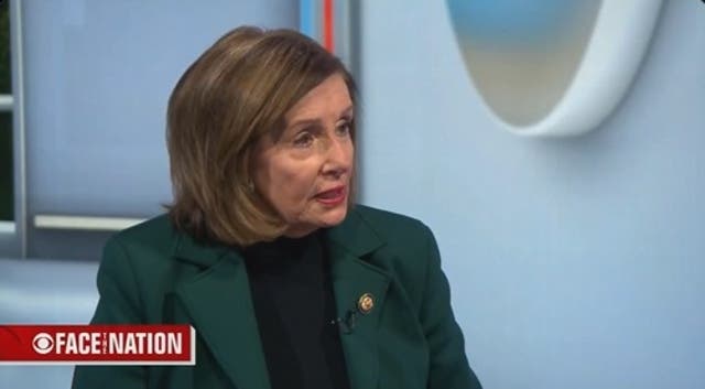 <p>Nancy Pelosi appears on CBS’s Face the Nation on 1/5/2025</p>