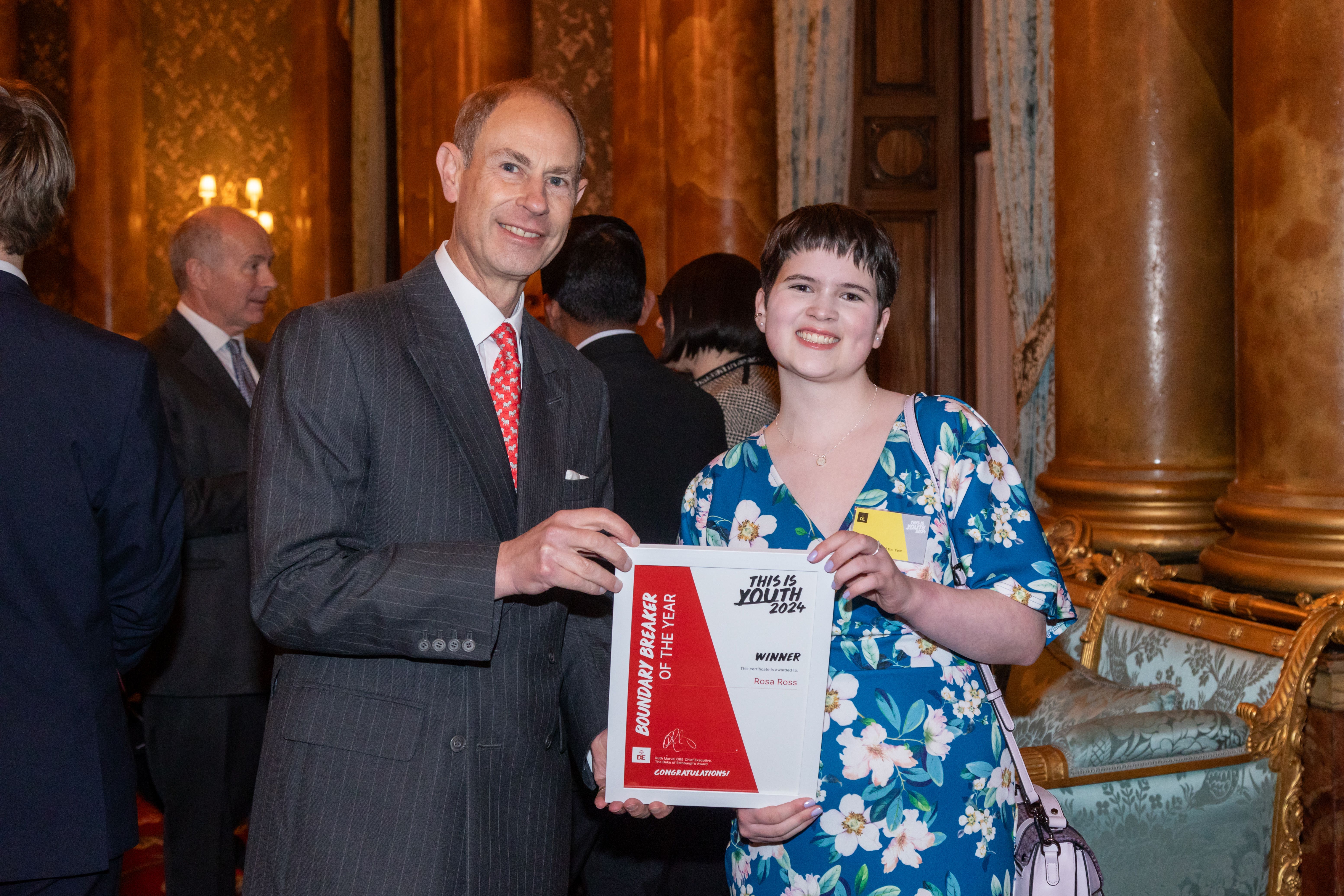 Edinburgh schoolgirl Rosa Ross was recognised for her ‘positivity and selflessness’ at an event hosted at Buckingham Palace by the Duke of Edinburgh (Aaron Chown/PA)