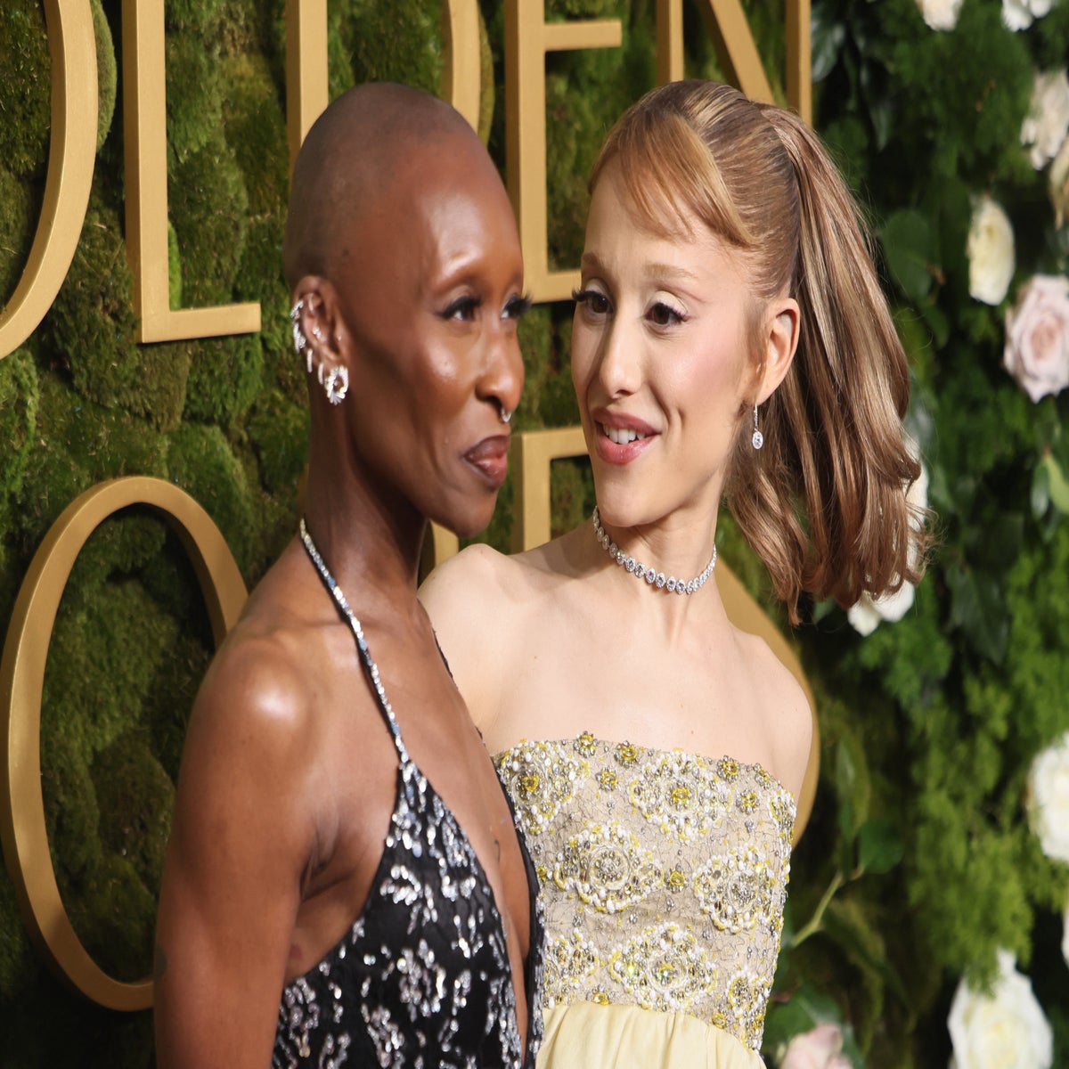 cynthia erivo dress golden globes 2025 Cynthia Erivo Wore a Sexy Peplum Gown at the 2025 Golden Globes