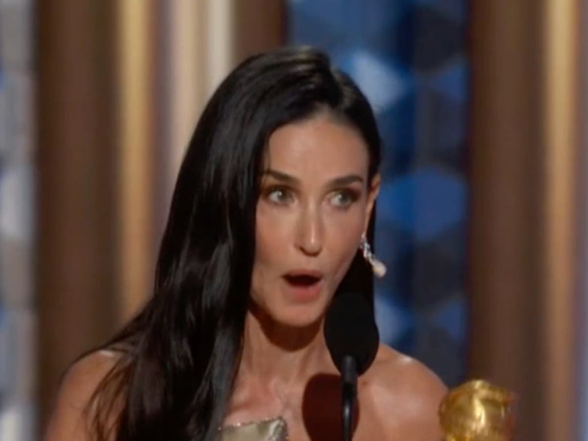 The hurtful comment that ‘corroded’ Demi Moore’s career as she makes emotional Golden Globes acceptance speech